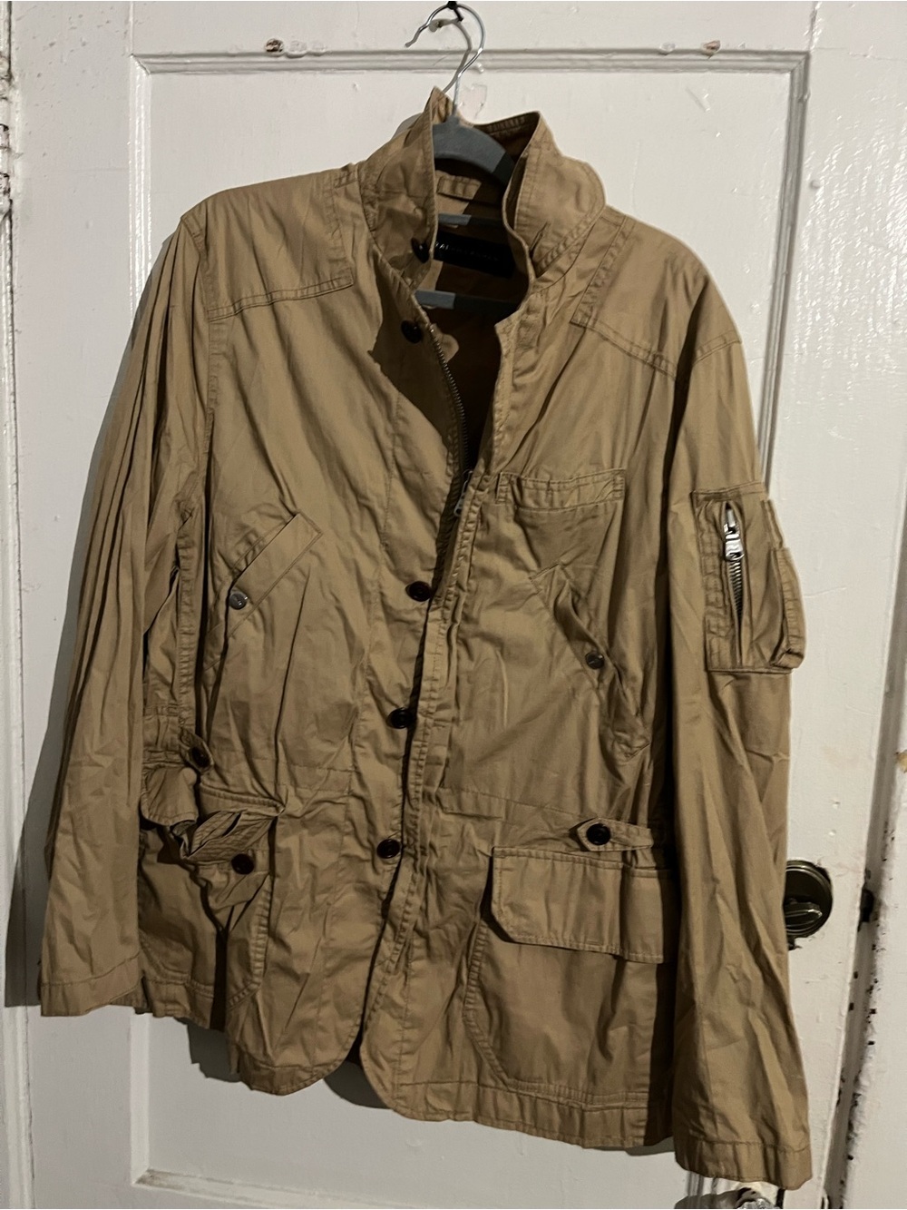 Ralph Lauren Men's Khaki Field Jacket with Patch Pockets